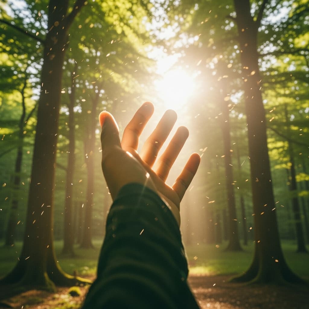 Lumina spiritual guidance sanctuary - forest clearing with ethereal light